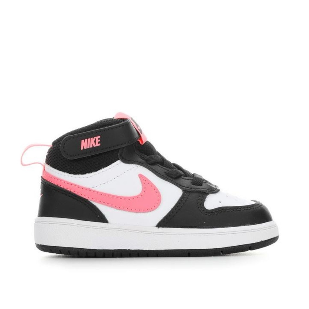 KIDS' NIKE INFANT & TODDLER COURT BOROUGH MID 2 SNEAKERS Unisex Black Pink - 7 - Picture 4 of 16
